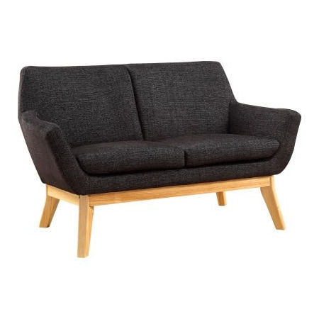 Lorell® Upholstered Fabric Loveseat - Black - Quintessence Collection